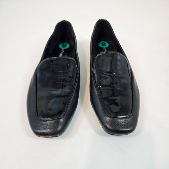 Donald Pliner Black Patent & Smooth Halia Loafers Square Toe Women's Size US 8 - Picture 2 of 10